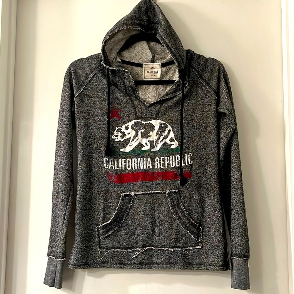 California Republic Raw Edge Hooded Pullover